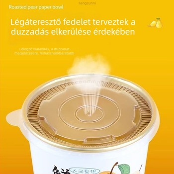 Egyszer használatos papírtál körtés leveshez, kör alakú, biodegradálható, nem mikróhullámú sütőben használható