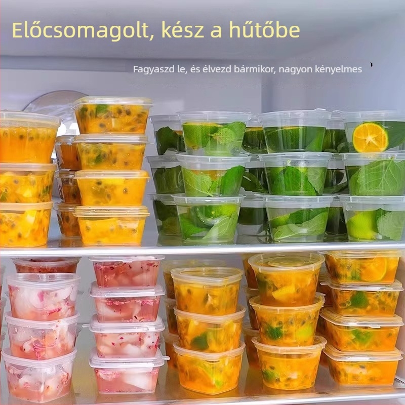 Passiógyümölcsös mártáscsomagoló doboz, egyszer használatos műanyag doboz, 100 db