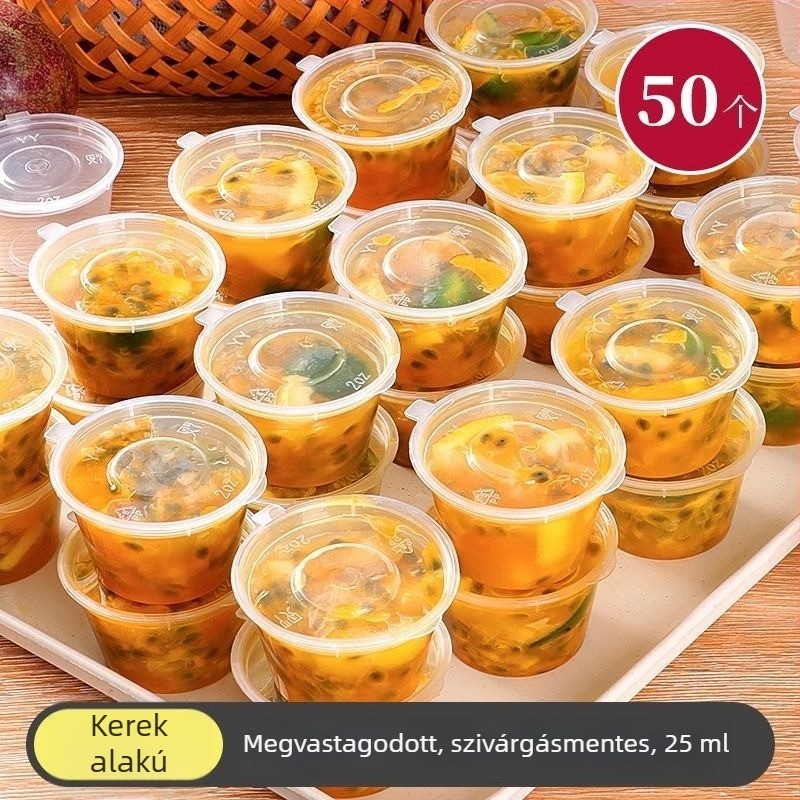 Passiógyümölcsös mártáscsomagoló doboz, egyszer használatos műanyag doboz, 100 db