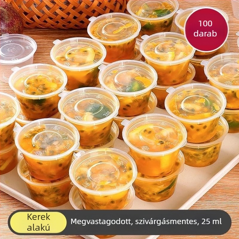 Passiógyümölcsös mártáscsomagoló doboz, egyszer használatos műanyag doboz, 100 db