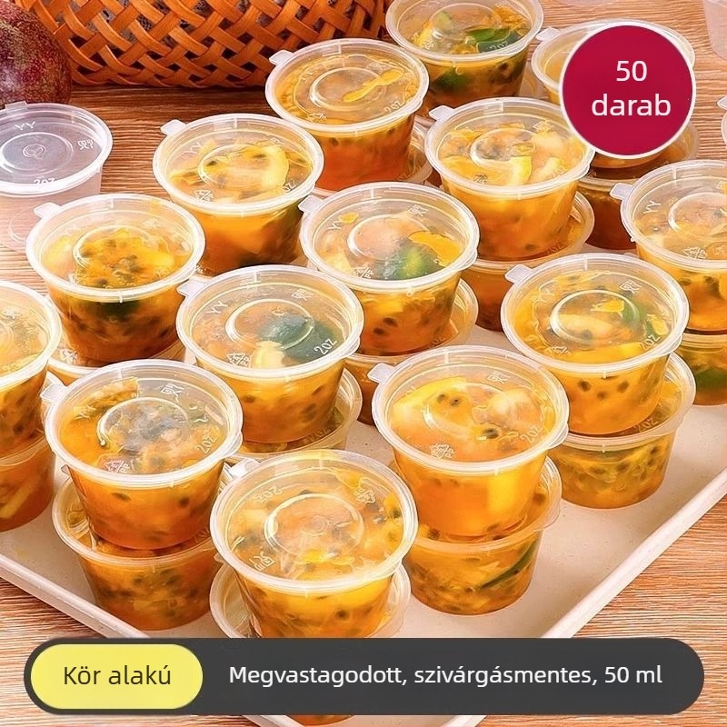 Passiógyümölcsös mártáscsomagoló doboz, egyszer használatos műanyag doboz, 100 db