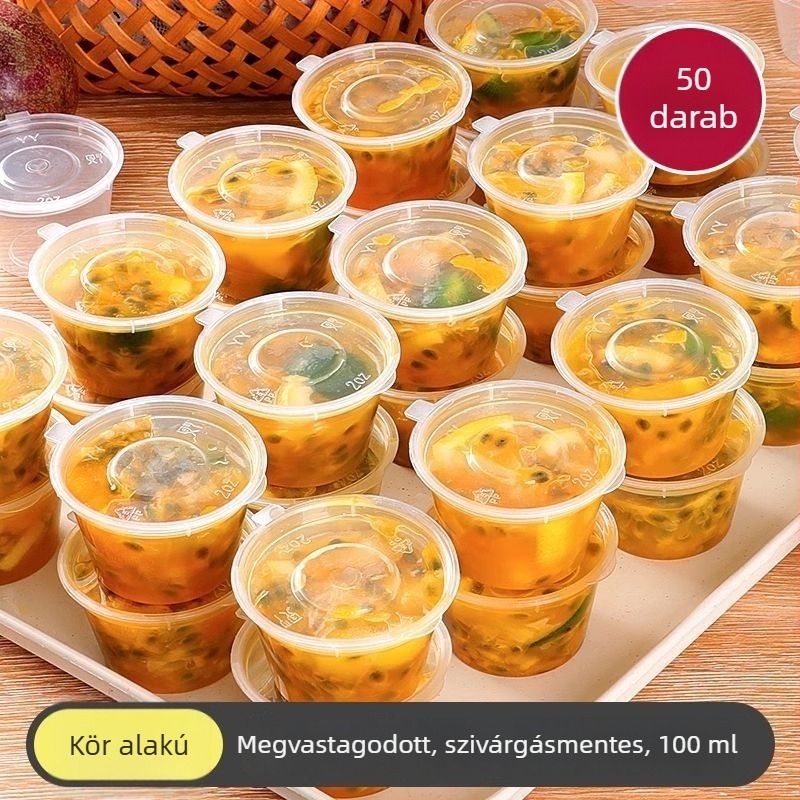 Passiógyümölcsös mártáscsomagoló doboz, egyszer használatos műanyag doboz, 100 db