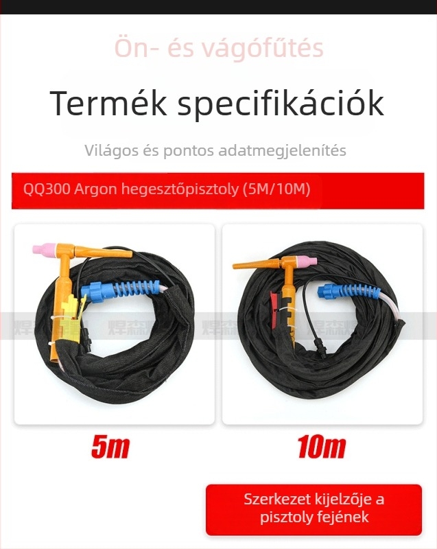 Argon ívhegesztő pisztoly QQ300-1 csőhegesztéshez – új, Soldering Book márka