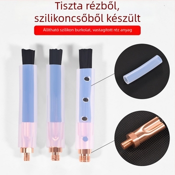Hegesztési varrat feldolgozó kefefeje, rozsdamentes acél, réz kefével, elektrolitikus polírozáshoz