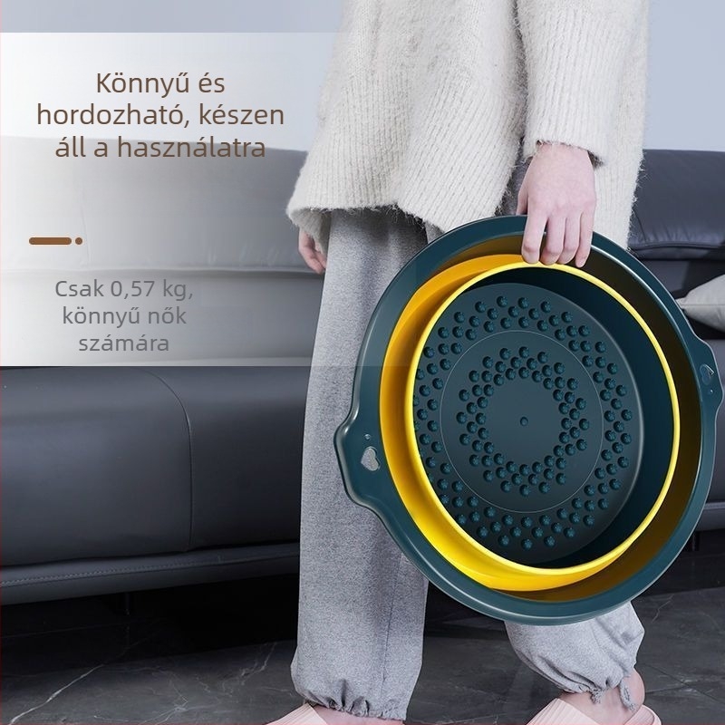 Összecsukható lábfürdő medence masszázs funkcióval, műanyag, felnőtteknek