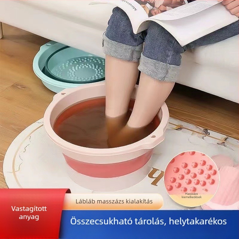 Összecsukható lábfürdő medence masszázs funkcióval, műanyag, felnőtteknek