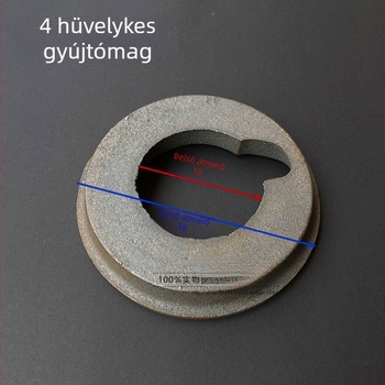 Öntöttvas égőgyűrű készlet fatüzelésű sütőhöz — tartalmaz égőgyűrűt, tűzgyűrűt, agyag tűzálló gyűrűt és lángstabilizáló gyűrűt