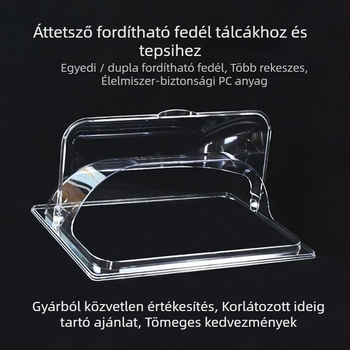 Négyszögletes átlátszó fedél sütőedényekhez — készlet, hőálló, porálló, a frissesség megőrzéséhez