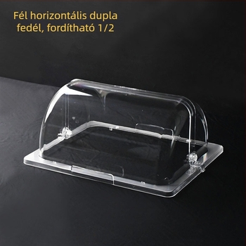 Négyszögletes átlátszó fedél sütőedényekhez — készlet, hőálló, porálló, a frissesség megőrzéséhez