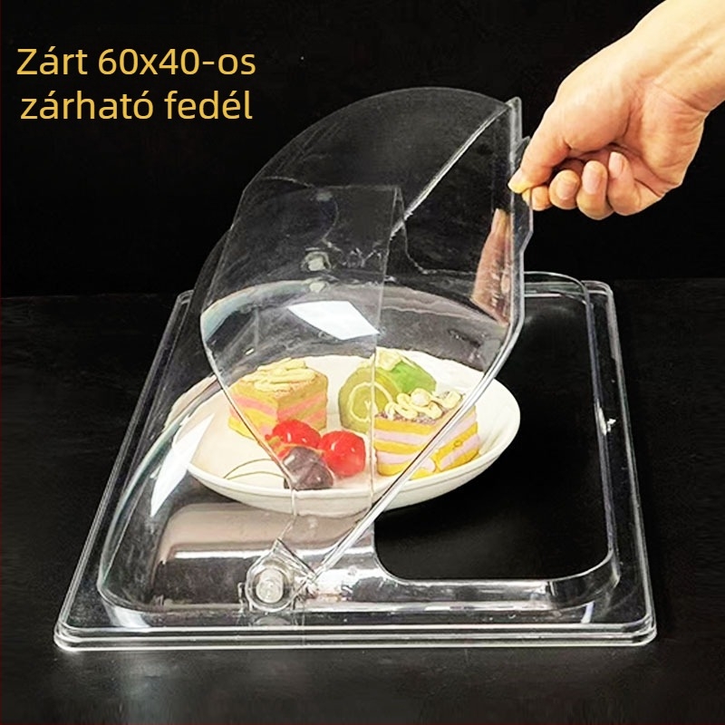 Négyszögletes átlátszó fedél sütőedényekhez — készlet, hőálló, porálló, a frissesség megőrzéséhez
