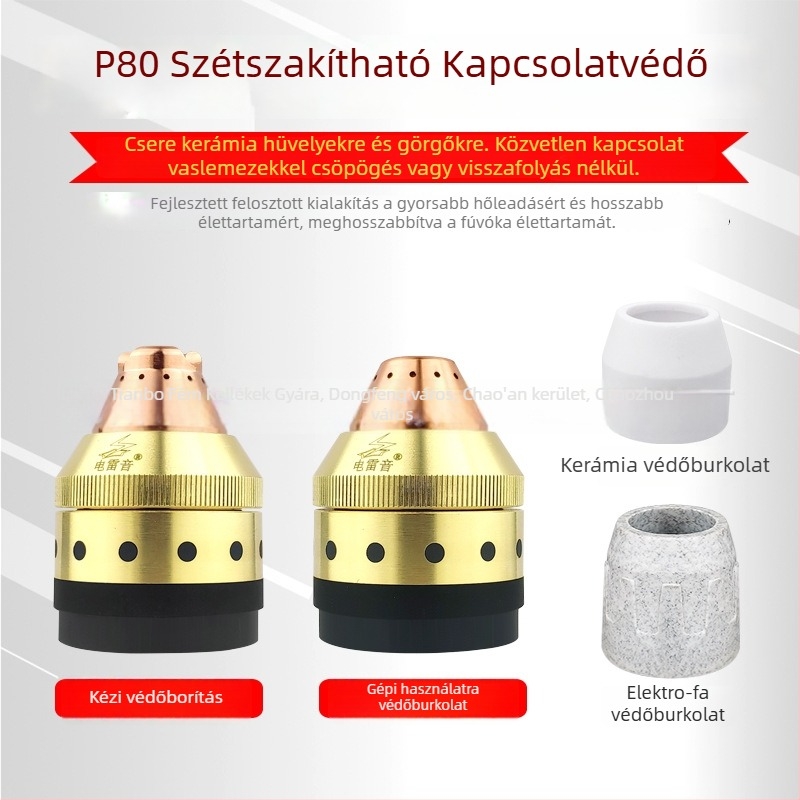 P80 plazma vágópisztoly védőhüvely kerámia fúvóka