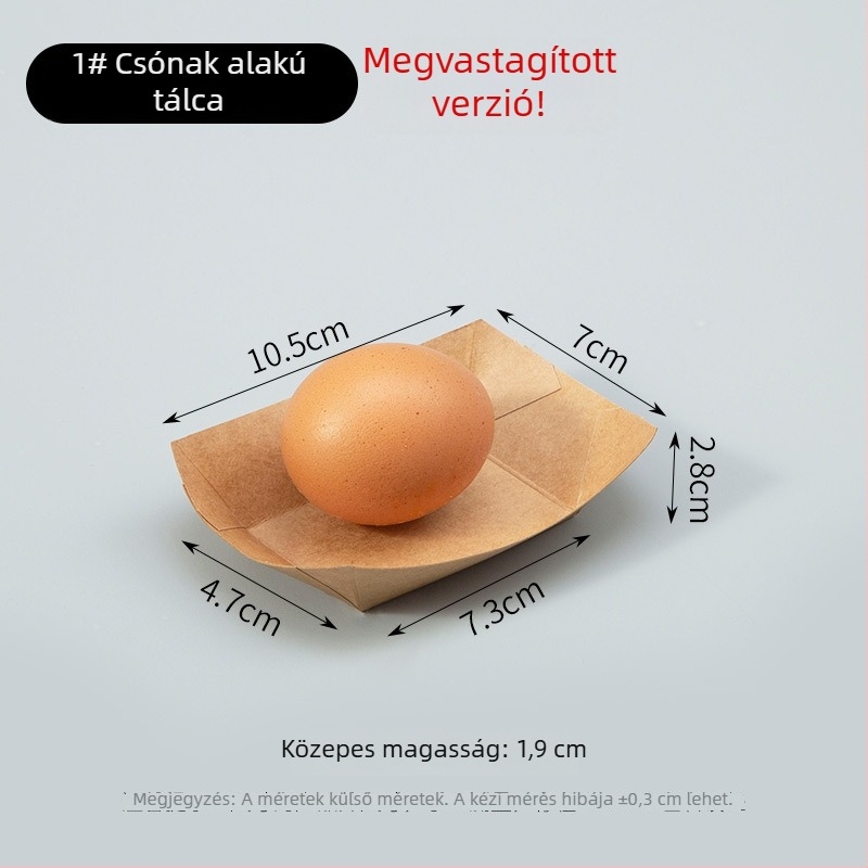 Személyre szabott egyszer használatos kraftpapír snack hajó doboz, nyitott felső résszel, olajálló kivitel, hasábburgonya és csirkés popcorn doboz