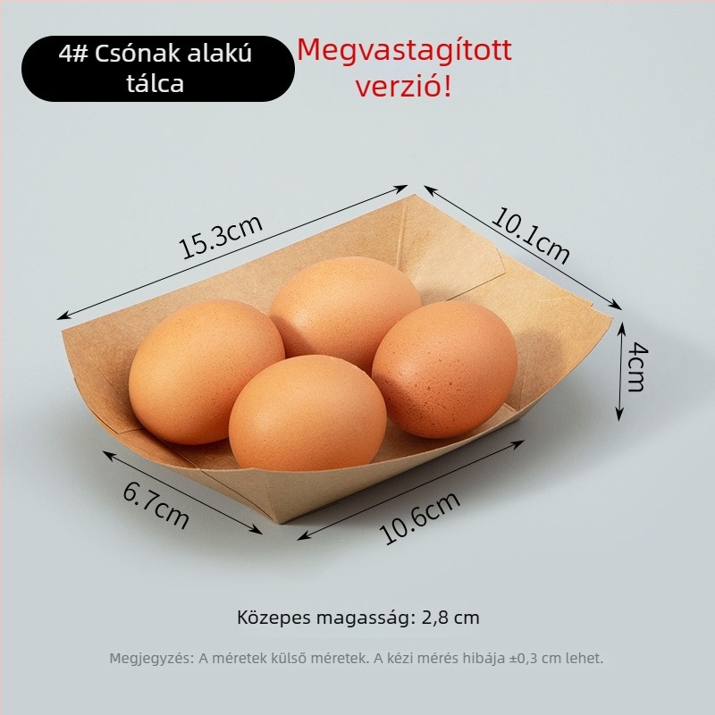 Személyre szabott egyszer használatos kraftpapír snack hajó doboz, nyitott felső résszel, olajálló kivitel, hasábburgonya és csirkés popcorn doboz