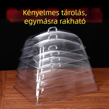 Átlátszó fedél téglalap alakú kenyér- és deli bemutatóhoz