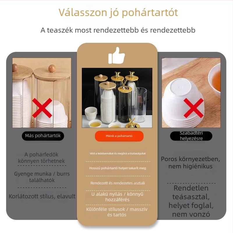 Műanyag papír pohár adagoló állvány – asztali pohártartó irodai/kereskedelmi használatra, modern minimalista stílus, univerzális kompatibilitás, 2024-ben bemutatva
