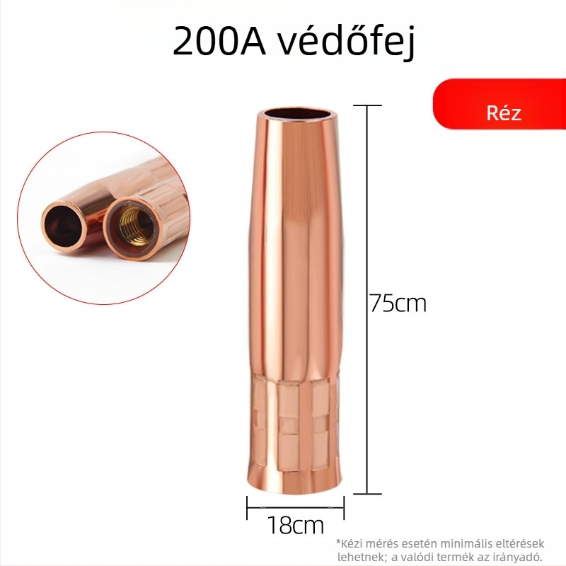 Varróvédő fúvóka rézvastagított hüvellyel, 200A, CO2 védőgázas, fémek hegesztéséhez