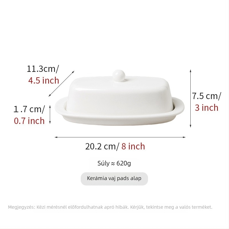 Kerámia vajtartó és sajttál, modern egyszerű stílus, kerámia anyag, logónyomtatás elérhető