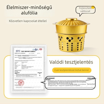 Egyszer használatos forrófazék készlet szabadtéri kempingezéshez, alumíniumfóliás fazérral és alkoholos főzővel
