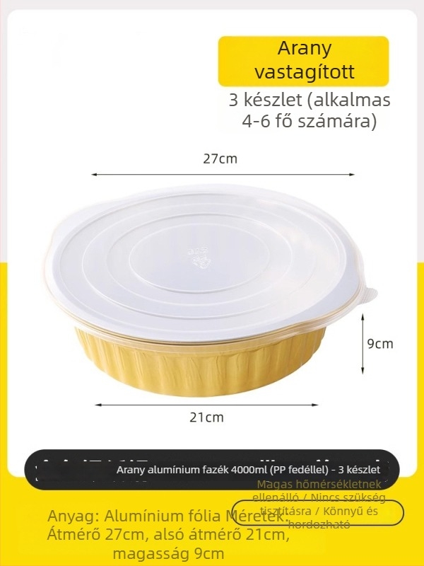 Egyszer használatos forrófazék készlet szabadtéri kempingezéshez, alumíniumfóliás fazérral és alkoholos főzővel