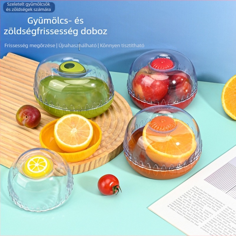 Gyümölcs- és zöldségtároló doboz, nem szabályos alak, AS anyag, egy rétegű, tárolás és zárás