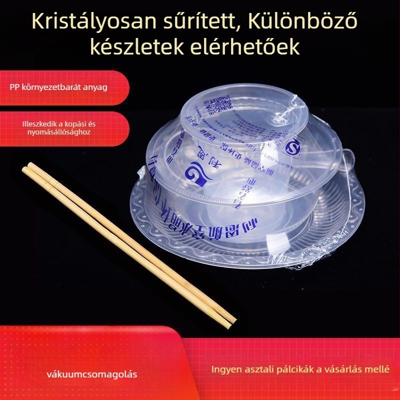 Egyszer használatos étkezési készlet, négy darabos, vastagított kialakítású, élelmiszer-minőségű műanyagból, nem biológiailag lebomló