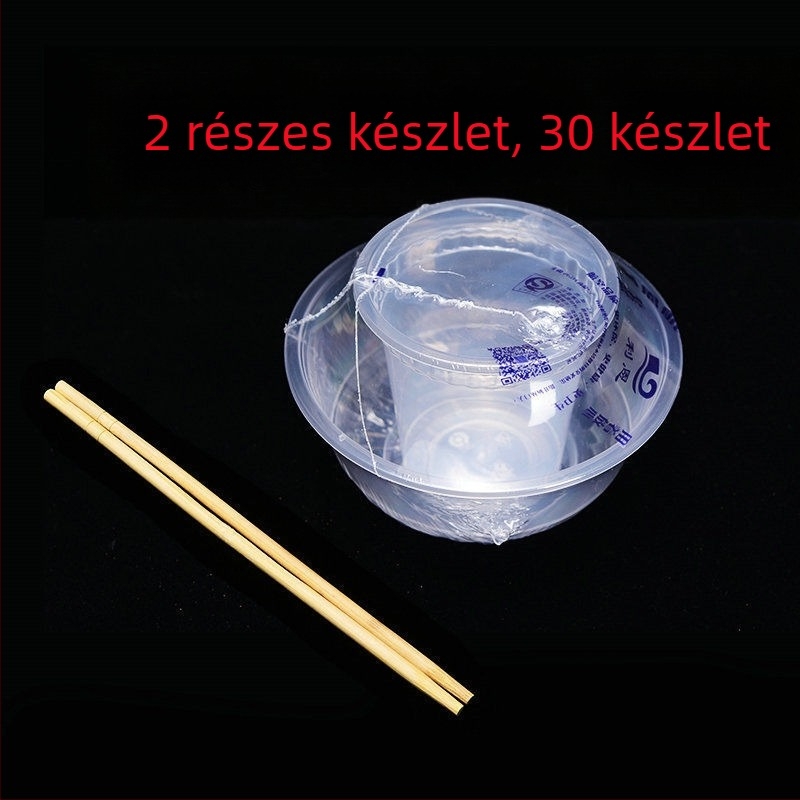 Egyszer használatos étkezési készlet, négy darabos, vastagított kialakítású, élelmiszer-minőségű műanyagból, nem biológiailag lebomló