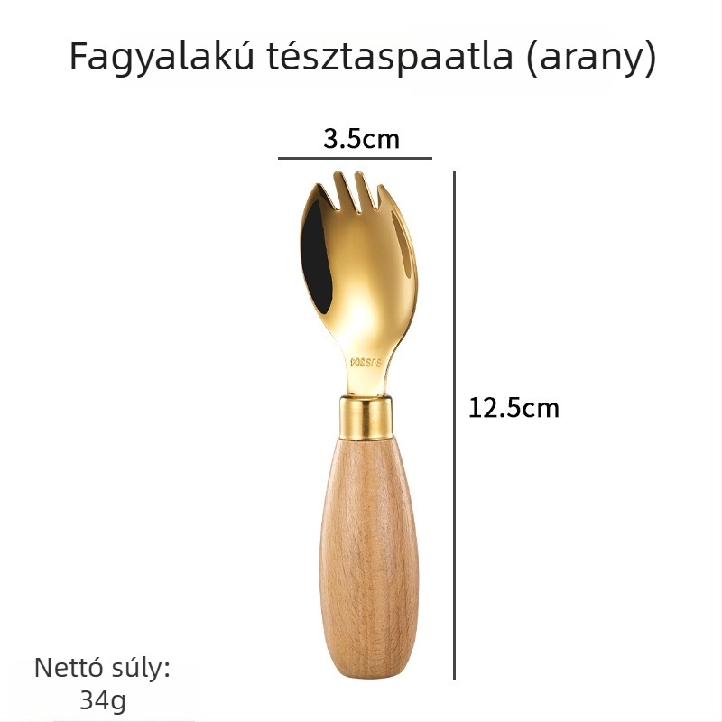 Hongjunda 304 rozsdamentes acél – gyerekeknek kanál és villa, minimalist stílus, 6 hónap kortól