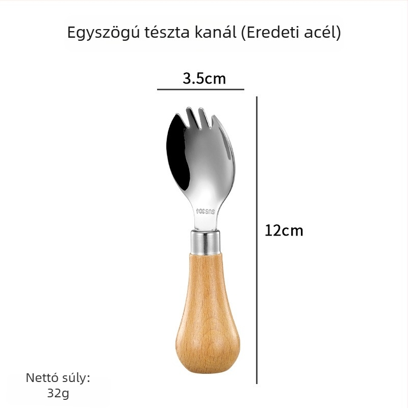 Hongjunda 304 rozsdamentes acél – gyerekeknek kanál és villa, minimalist stílus, 6 hónap kortól