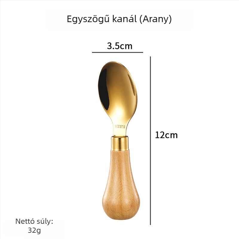 Hongjunda 304 rozsdamentes acél – gyerekeknek kanál és villa, minimalist stílus, 6 hónap kortól