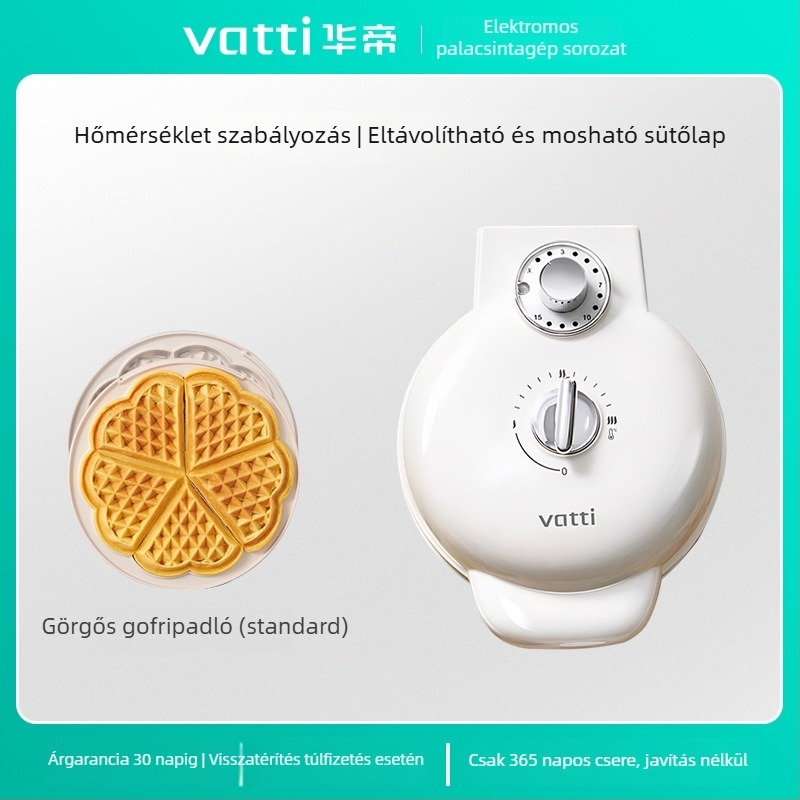 Vantage Vbd015c elektromos gofrisütő, kétoldali fűtés, 750W