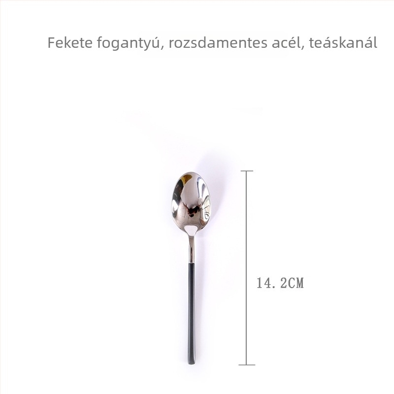 304 rozsdamentes acél kés, villa és kanál készlet — nyugati stílusú étkészlet ajándék, európai stílusú kés és villa, tükröző felület, modern minimalista dizájn