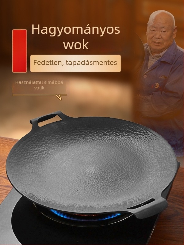 Vasból készült négyszögletes teppanyaki serpenyő – elektroforezises felület, kínai stílus, szabadtéri kempinghez