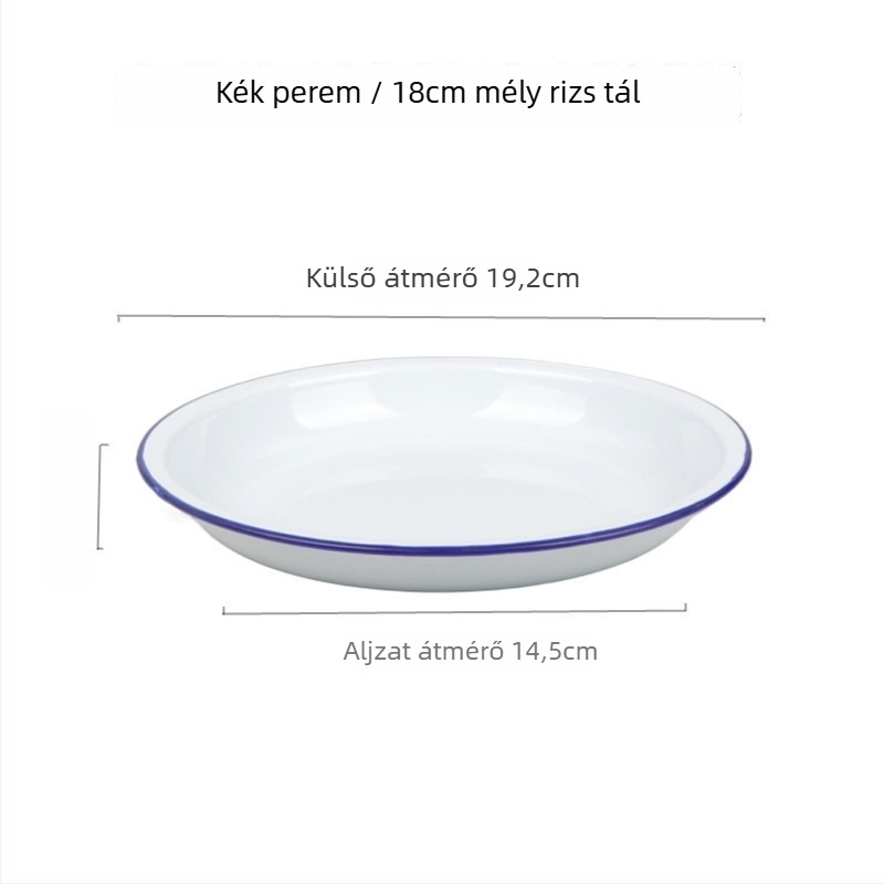 Porcelán kerek tál, egyszínű minta, japán stílus, aláglazúros felület