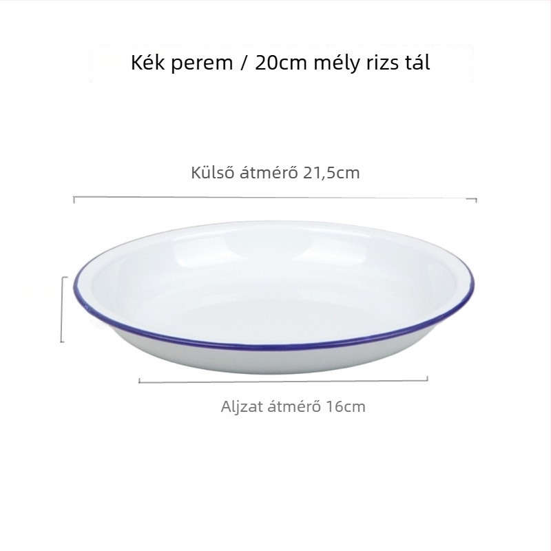 Porcelán kerek tál, egyszínű minta, japán stílus, aláglazúros felület