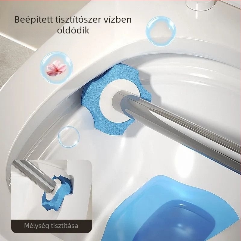 Egyszer használatos WC-kefés készlet vákuumszerelésű, falra szerelhető, műanyag, könnyű luxus stílus