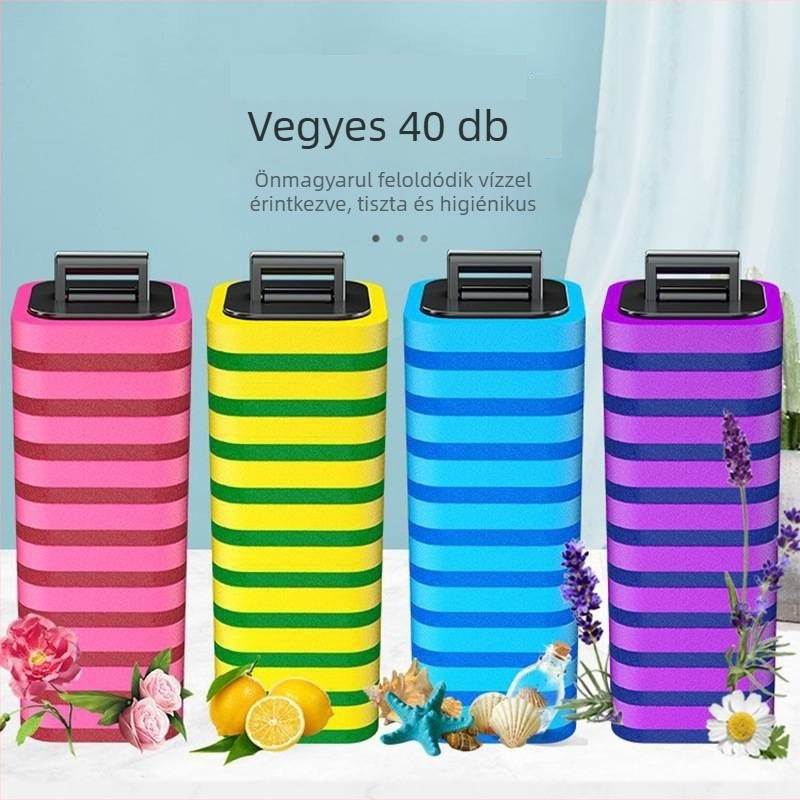 Egyszer használatos WC-kefés készlet, falra szerelhető, japán fürdőszobához, cserélhető fejjel, műanyag kivitel