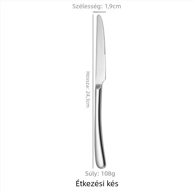 Nyugati étkészlet – steak kés, villa és kanál, rozsdamentes acél 201, tükörfényes felület, könnyű luxus retro stílus, logó nyomtatás elérhető
