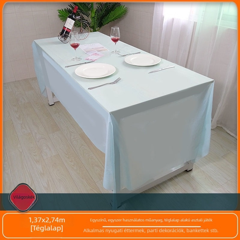 Egyszer használatos asztalterítő, téglalap alakú, polietilén, Zhejiang eredetű, óvodai dekorációhoz
