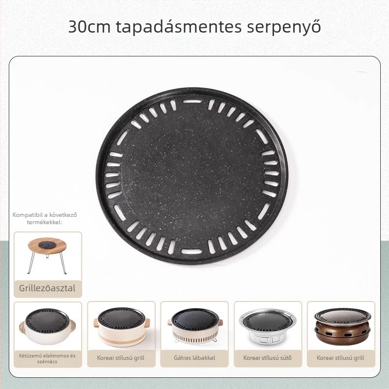 Grilllemez - Gömb alakú ötvözetből készült BBQ serpenyő, multifunkcionális, Koreai stílus