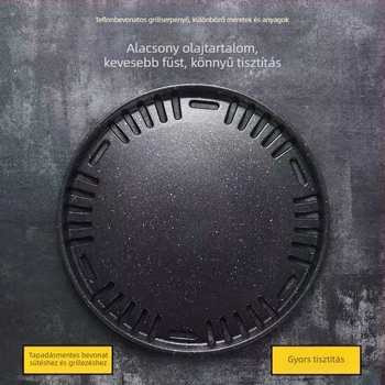 Alumínium ötvözetű Maifan-kő grilllap, tapadásmentes, koreai stílusú, hordozható
