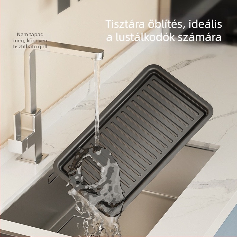 Leválasztható 2-in-1 forró fazék és grill, 1500W, 7L öntöttvas test, 220V, gombos vezérlés, cserélhető sütőedény, Shabu-Shabu funkció, 3-4 személyre