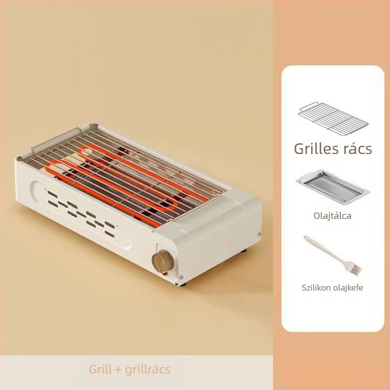 Leválasztható 2-in-1 forró fazék és grill, 1500W, 7L öntöttvas test, 220V, gombos vezérlés, cserélhető sütőedény, Shabu-Shabu funkció, 3-4 személyre