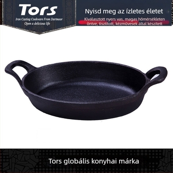 Toler bevonat nélküli öntöttvas lapos serpenyő, modell 19.5-30, alja öntöttvas, testét nyersvas, mélység 3-4.5 cm