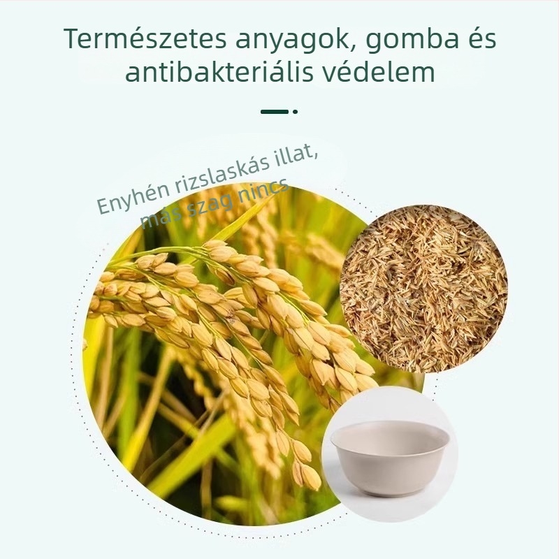 Rizshéjból készült egyszer használatos tál – vastagított kialakítás, élelmiszer-biztonság, hőálló, biológiailag lebomló