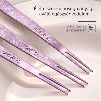 Tiszta titánból készült kettős funkciójú gyümölcs villa és desszert kanál, könnyed luxus retro stílus, Worthbuy, gyerekeknek