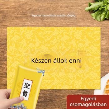 Eldobható PE asztalterítő, vízálló és olajálló, téglalap alakú, 1 szál vastagság