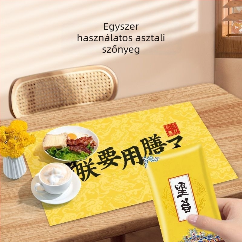 Eldobható PE asztalterítő, vízálló és olajálló, téglalap alakú, 1 szál vastagság