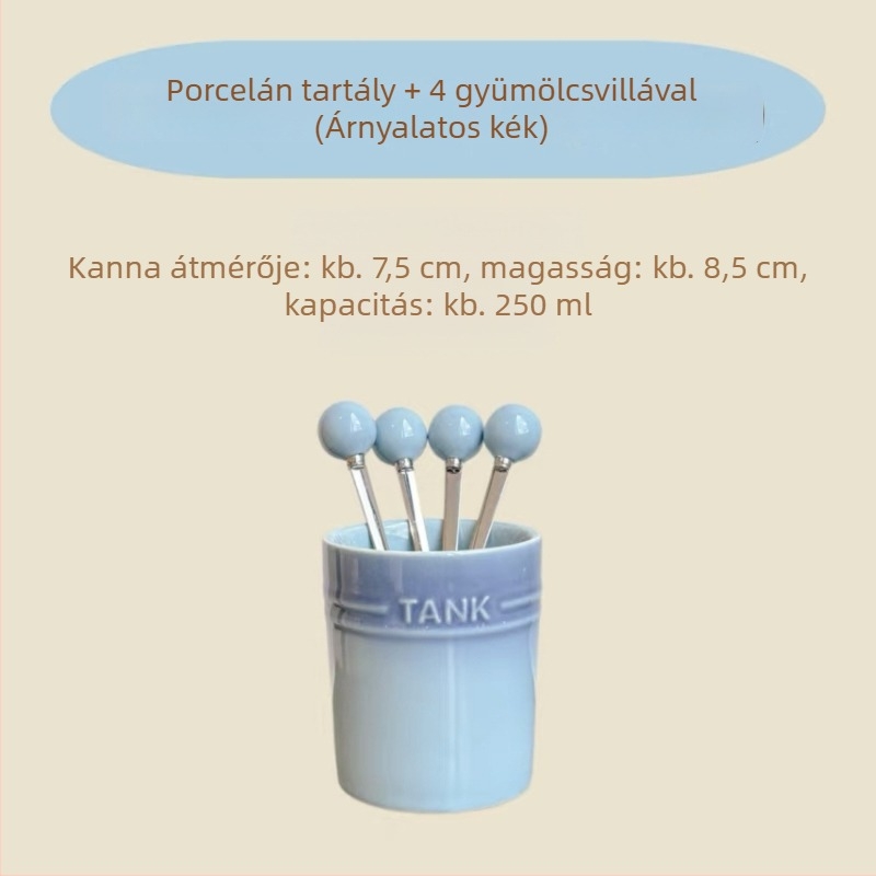 Kerámiából készült gyümölcs villa készlet alap- és tároló üveggel, modern egyszerű stílus, LUPALUPA, testreszabható feldolgozás, logó nyomtatva.