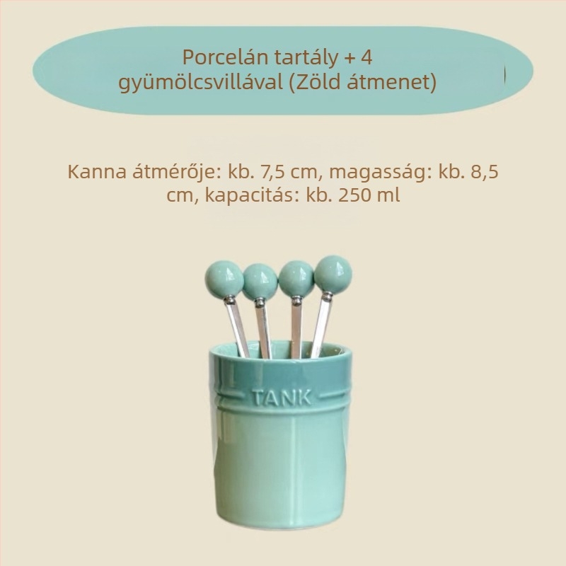 Kerámiából készült gyümölcs villa készlet alap- és tároló üveggel, modern egyszerű stílus, LUPALUPA, testreszabható feldolgozás, logó nyomtatva.