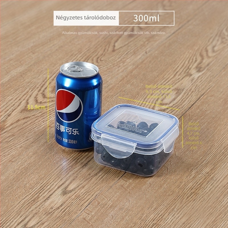 Élelmiszer-minőségű átlátszó műanyag tároló doboz fedéllel – szigetelt, mikrózható, 800–1000 ml